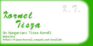 kornel tisza business card
